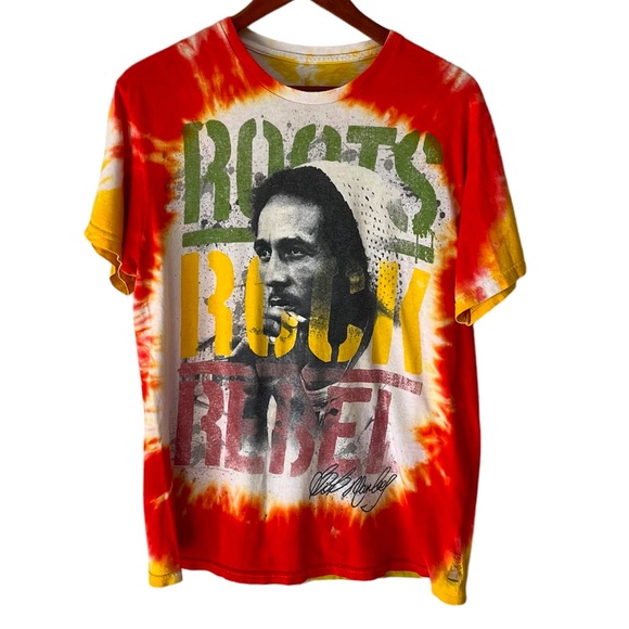 Zion Rootswear Y2K Grunge Tie Dye Bob Marley Tee Size Medium - Picture 1 of 11